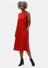 Soft Wool Flannel Crew Neck Dress