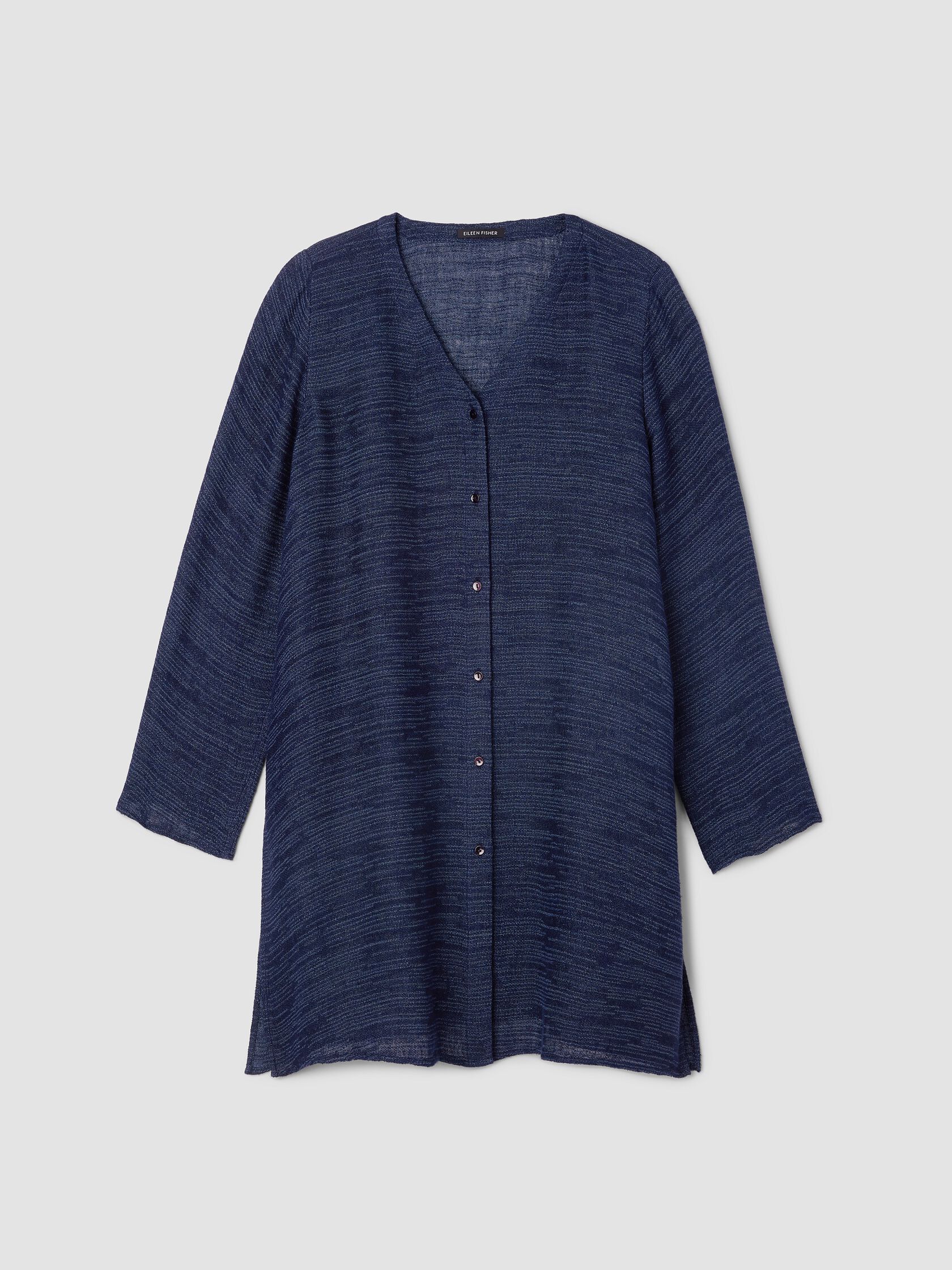 Linen Gauze Strata V-Neck Long Top