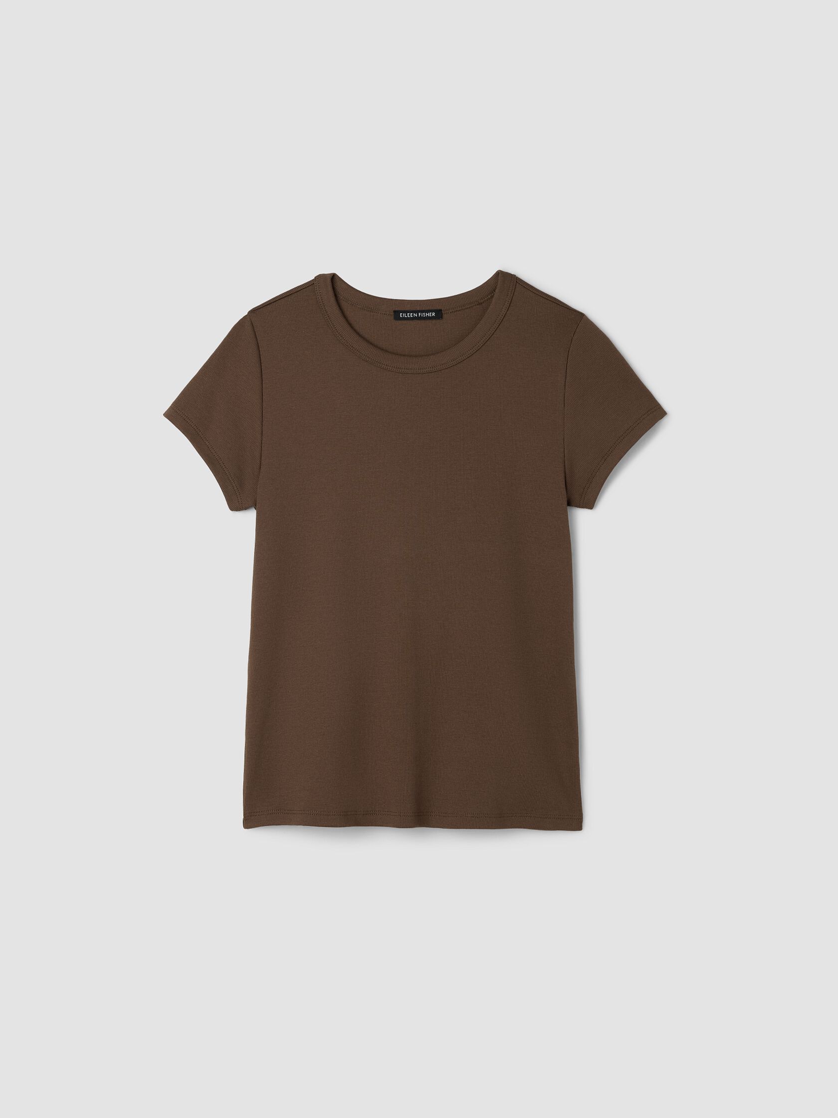 Organic Cotton Stretch Rib Crew Neck Tee