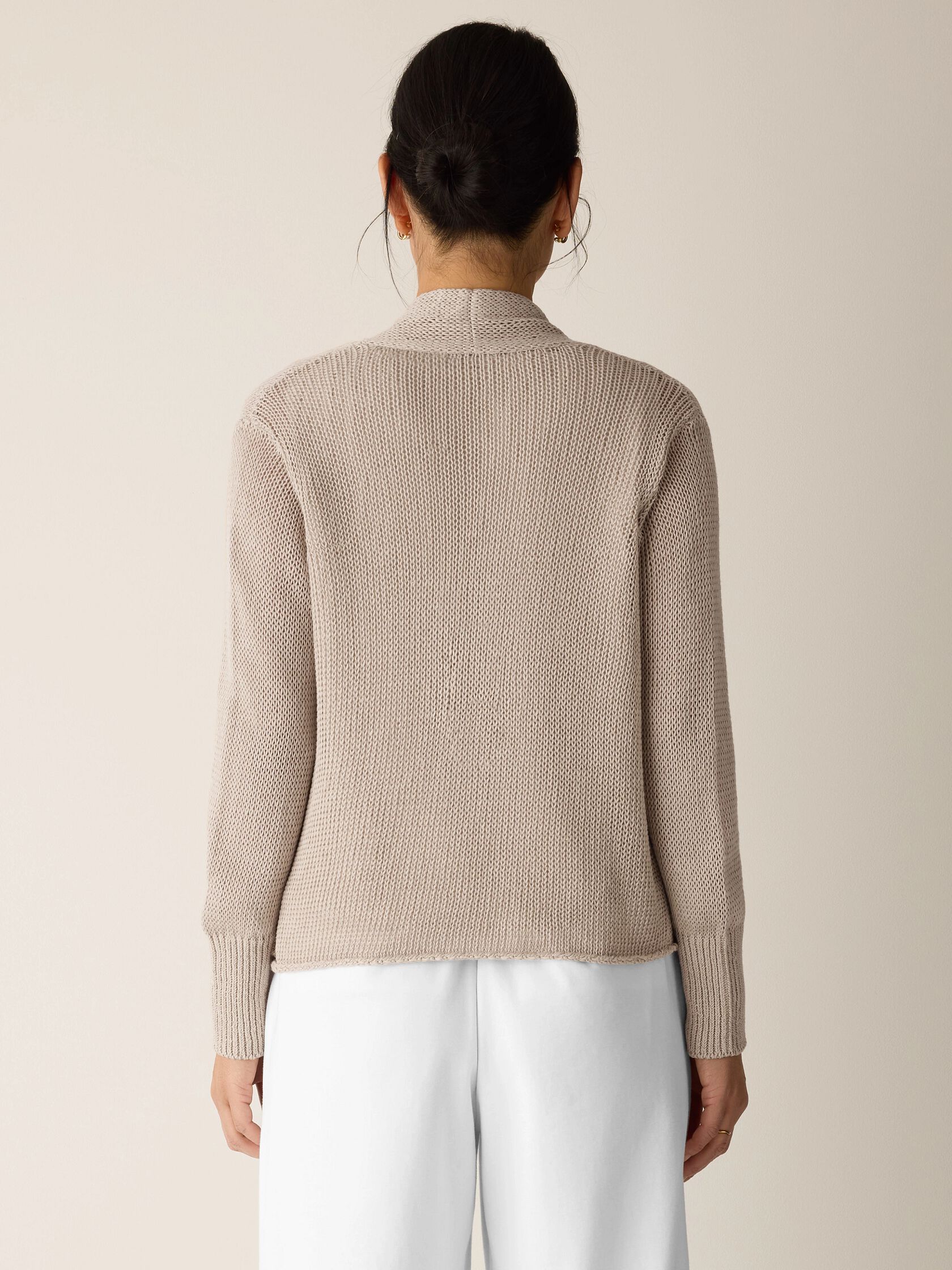 Organic Linen Cotton Cropped Cardigan