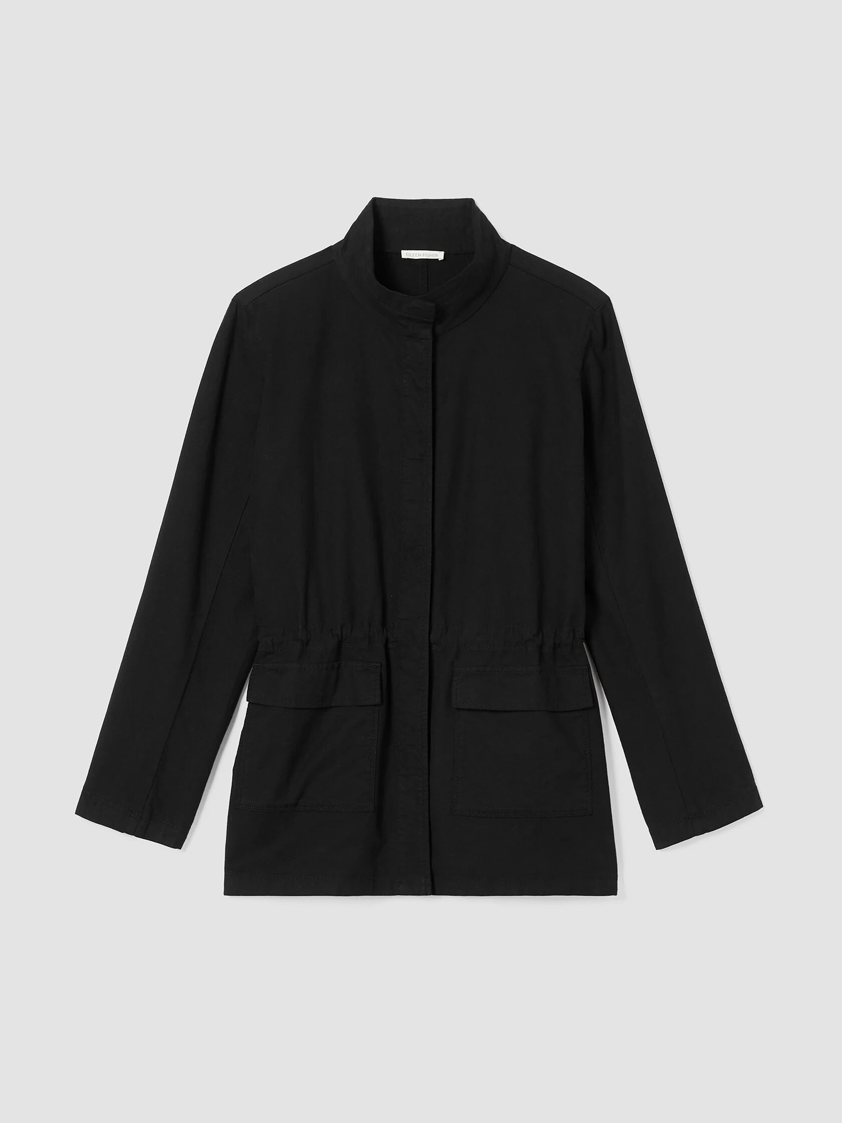 Cotton Hemp Stretch Stand Collar Jacket