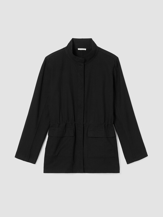 Cotton Hemp Stretch Stand Collar Jacket