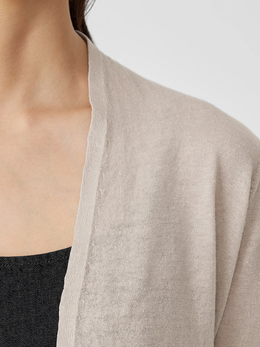 Organic Linen Cotton Jersey Cropped Cardigan