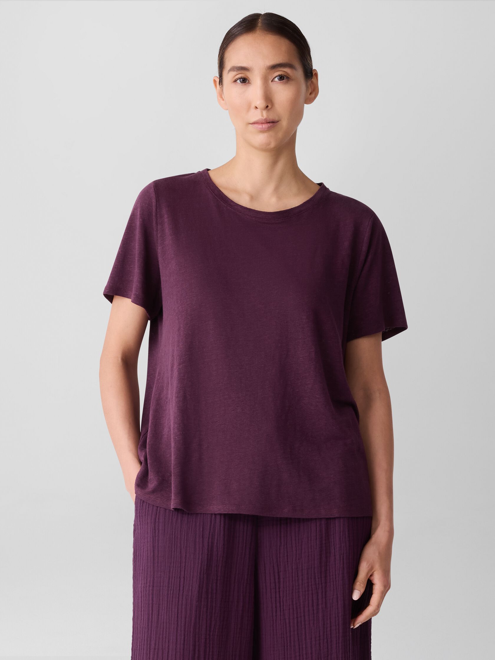Organic Linen Jersey Crew Neck Tee