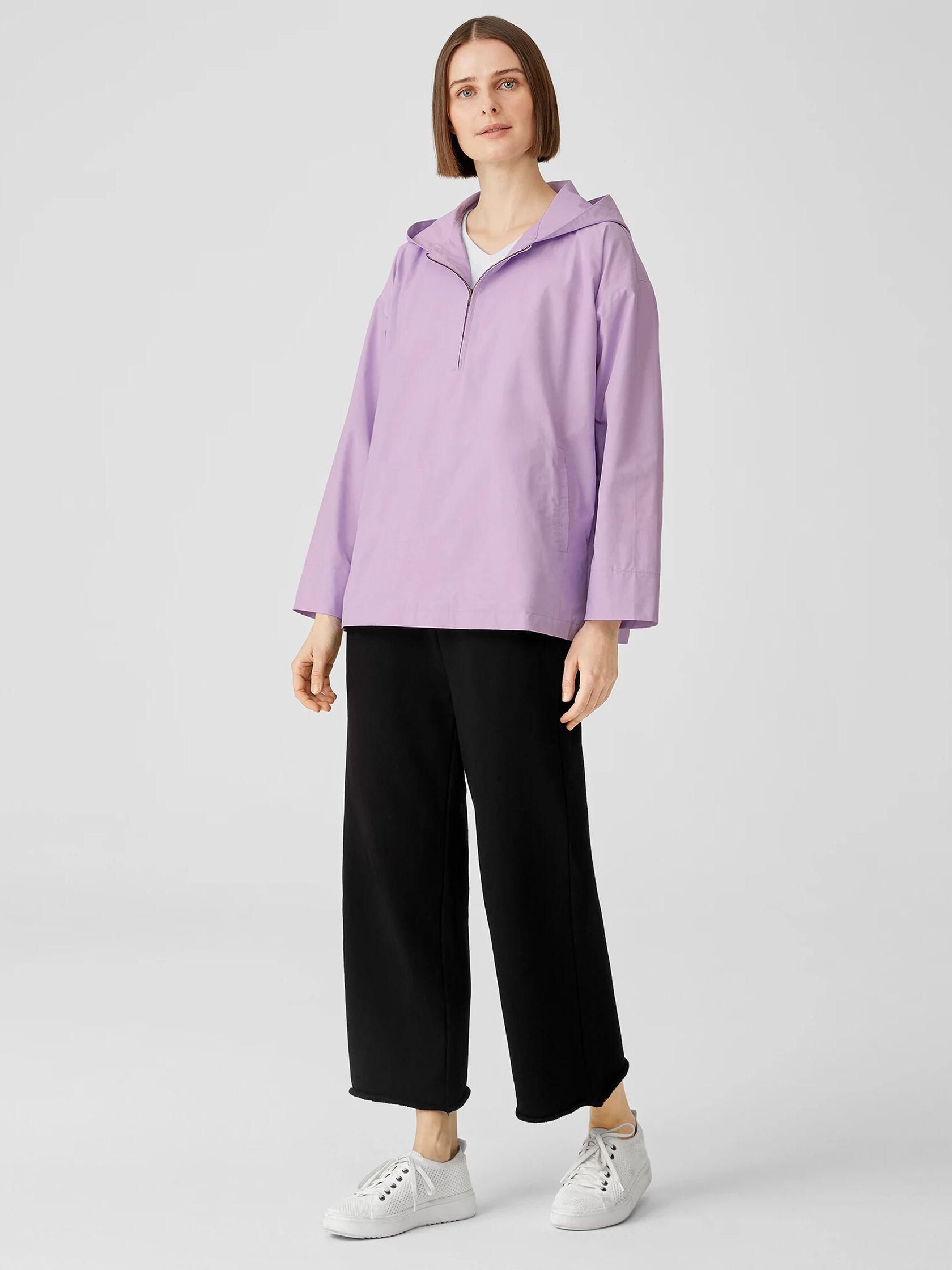 Light Cotton Nylon Popover Jacket | EILEEN FISHER