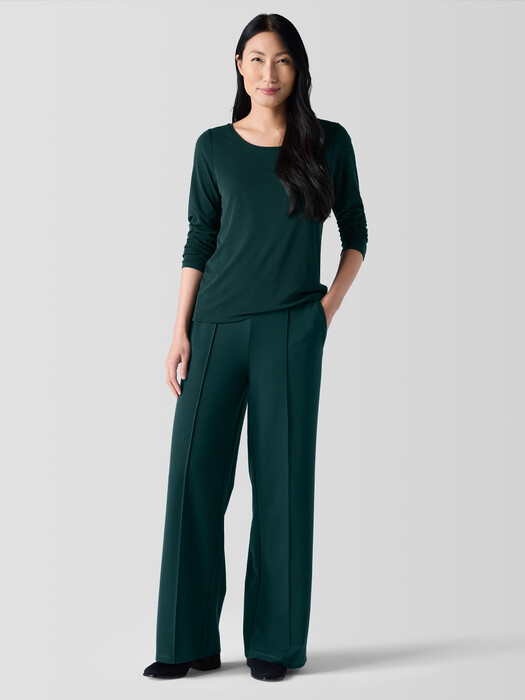 Stretch Silk Jersey Scoop Neck Top