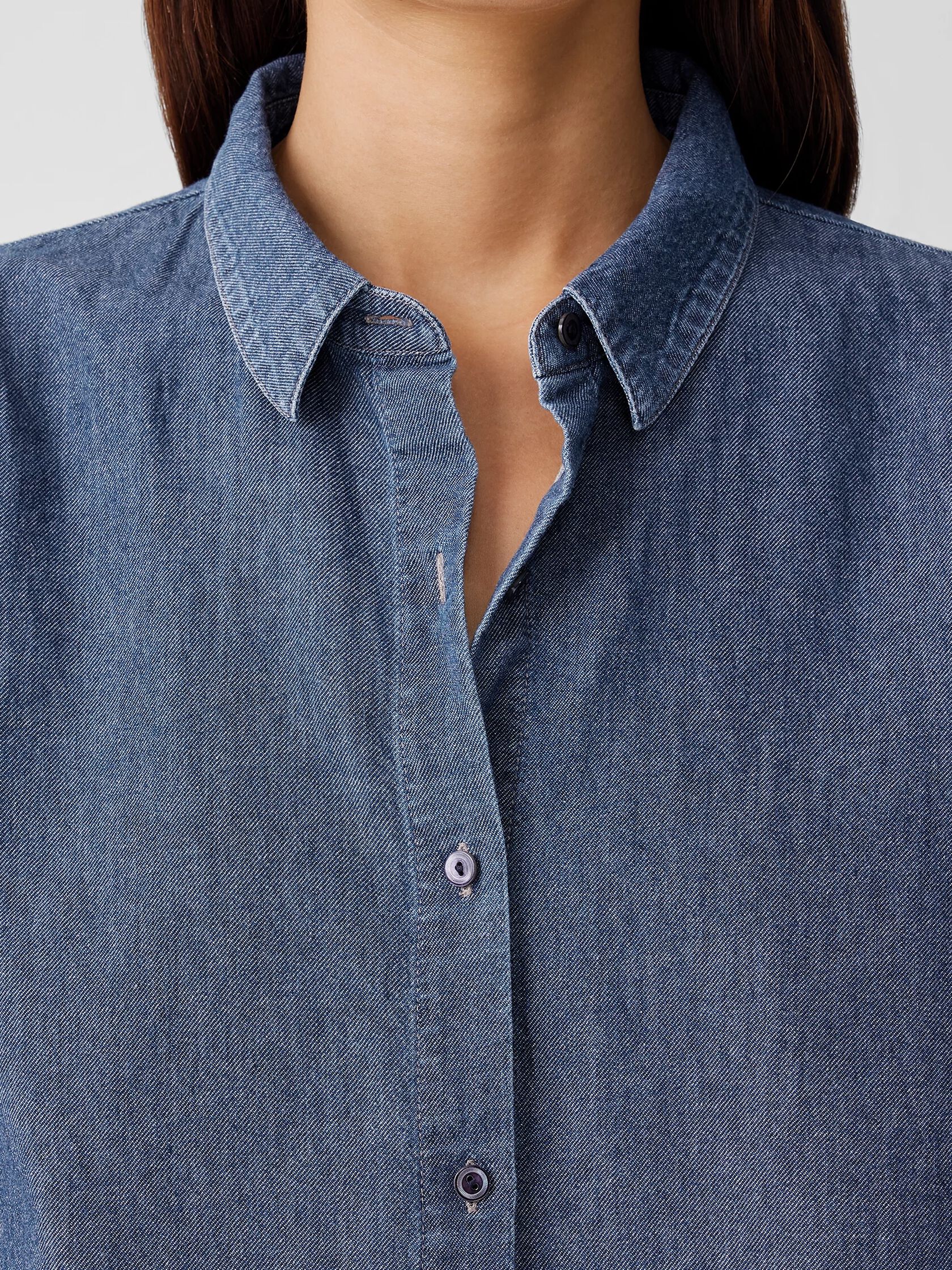 Airy Organic Cotton Twill Classic Collar Shirt