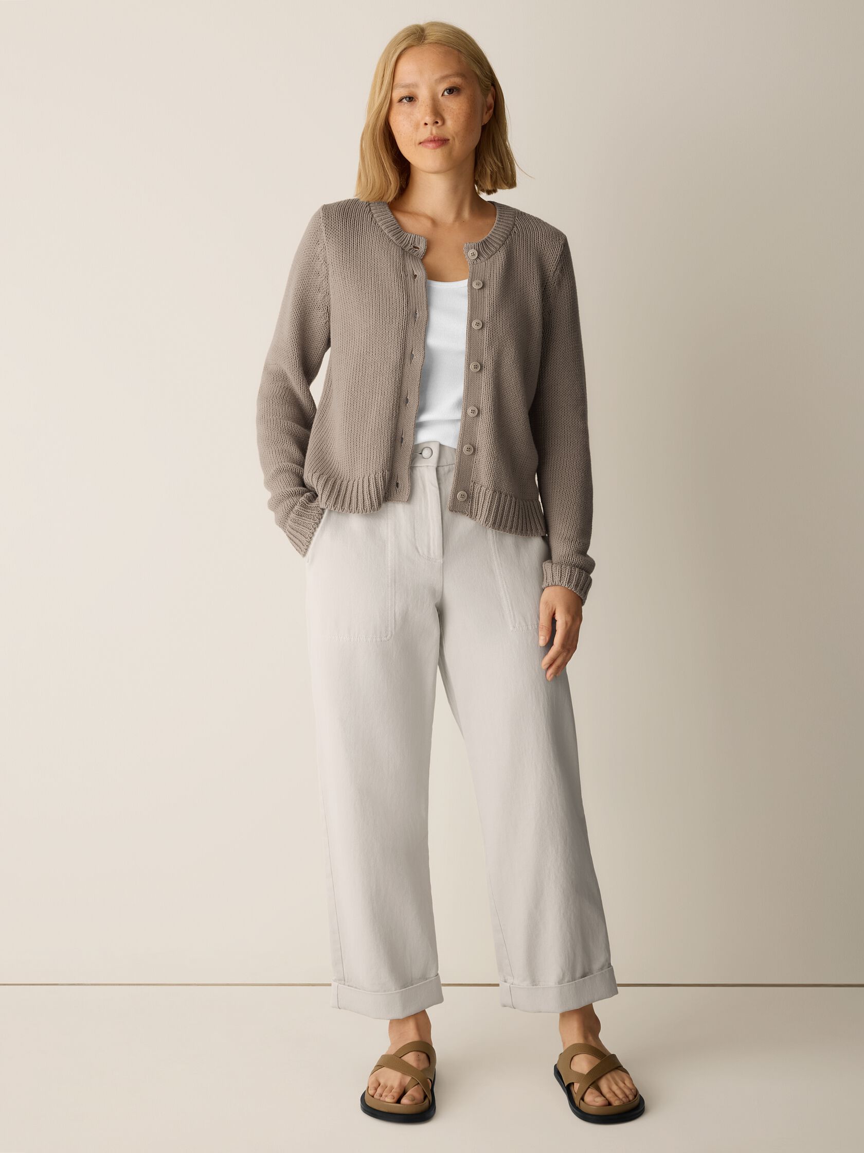 Garment-Dyed Utility Cotton Straight Pant