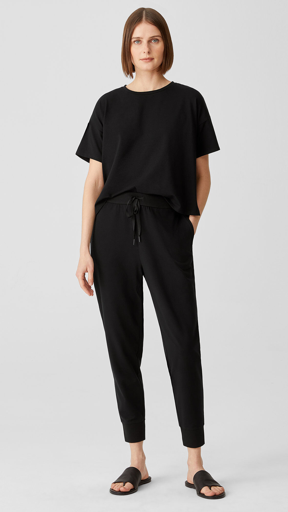 Traceable Organic Cotton Jersey Jogger Pant EILEEN FISHER