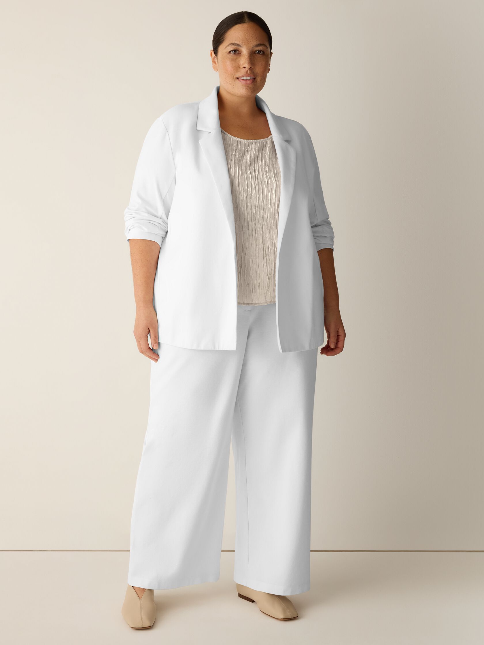 Cotton Blend Ponte Blazer