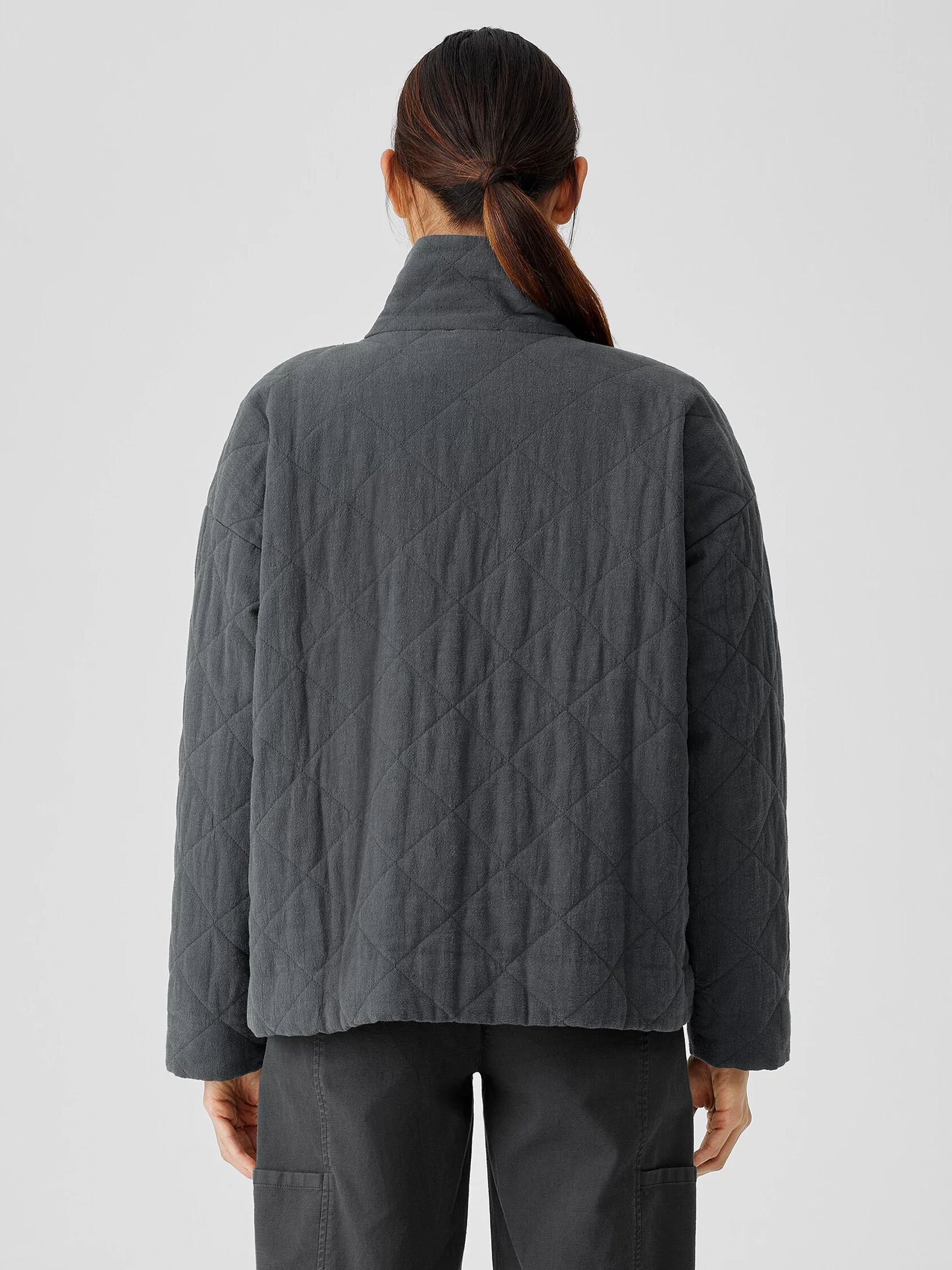 Organic Linen Cotton Crepe Quilted Jacket