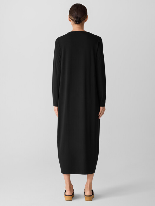 Eileen Fisher Petite Stretch Jersey Knit Full Length Oval Dress Women's Dress Black : PL, Lyocell/Spandex/Tencel Eileen Fisher Petite Stretch Jersey Knit Full Length Oval Dress Women's Dress Black : PL, Lyocell/Spandex/Tencel
