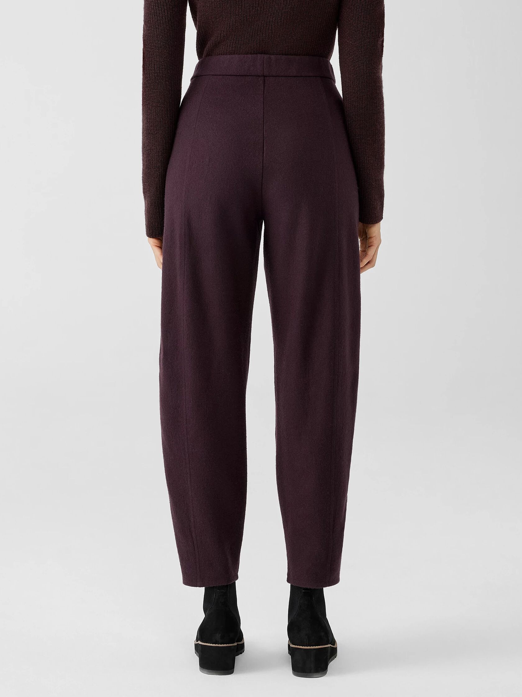 Boiled Wool Jersey Pleated Lantern Pant