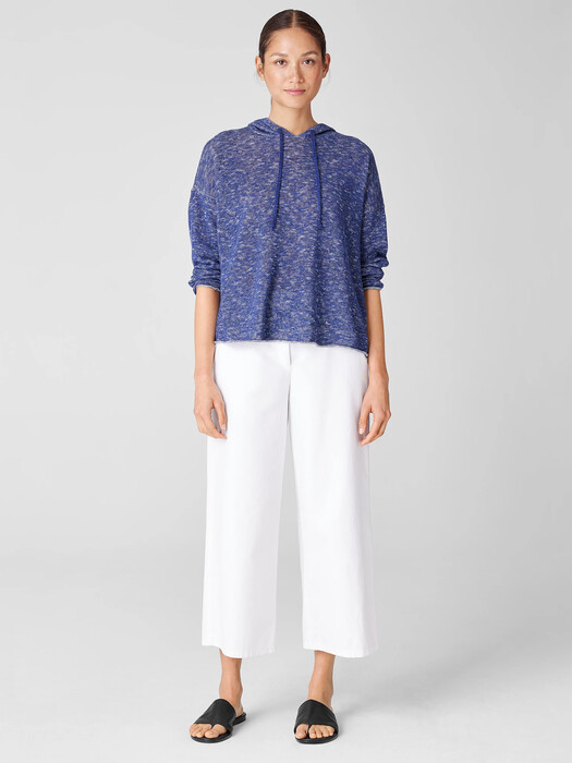 Organic Cotton Linen Slub Hooded Top