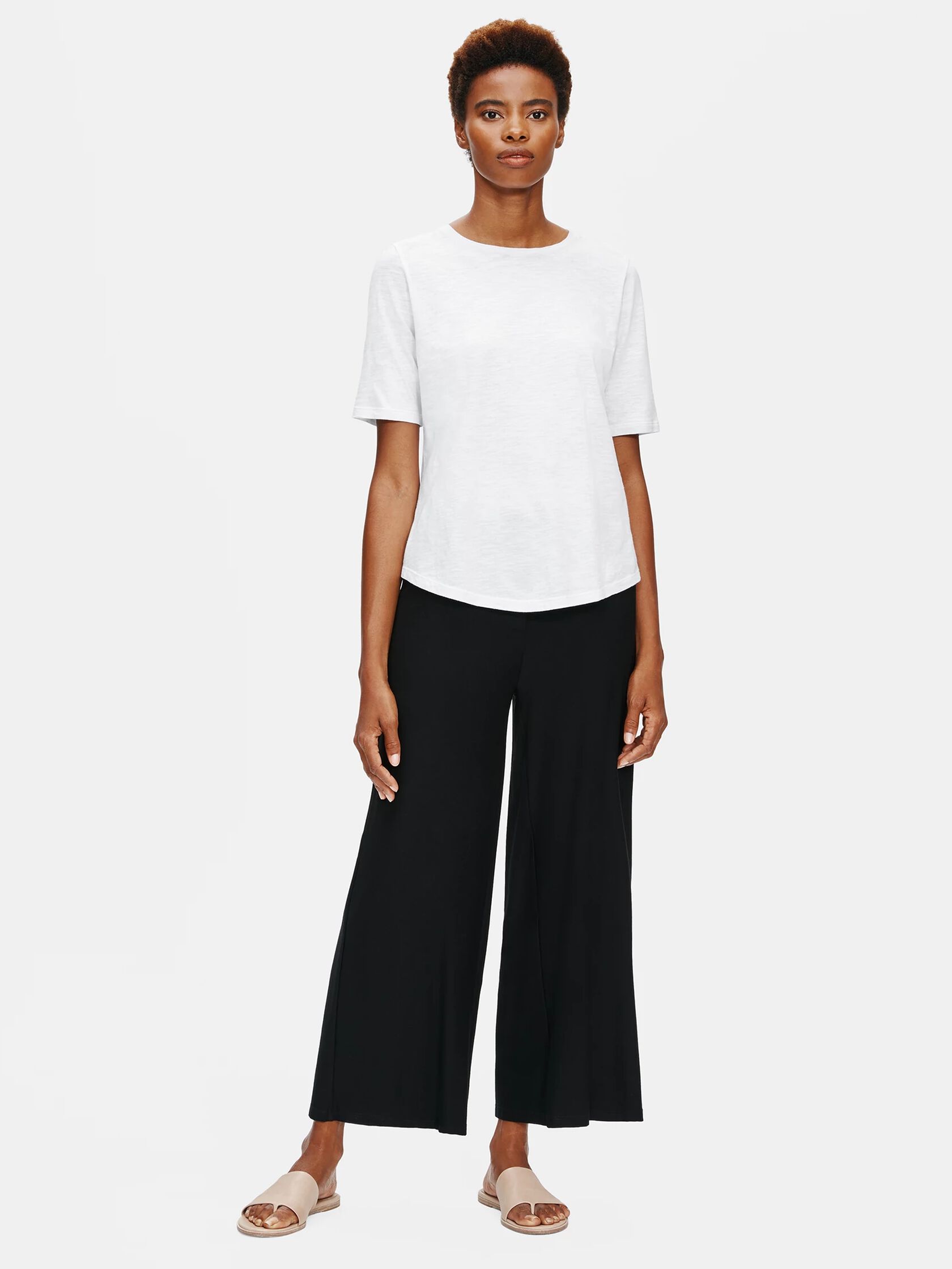 System Organic Cotton Slub Elbow-Sleeve Tee