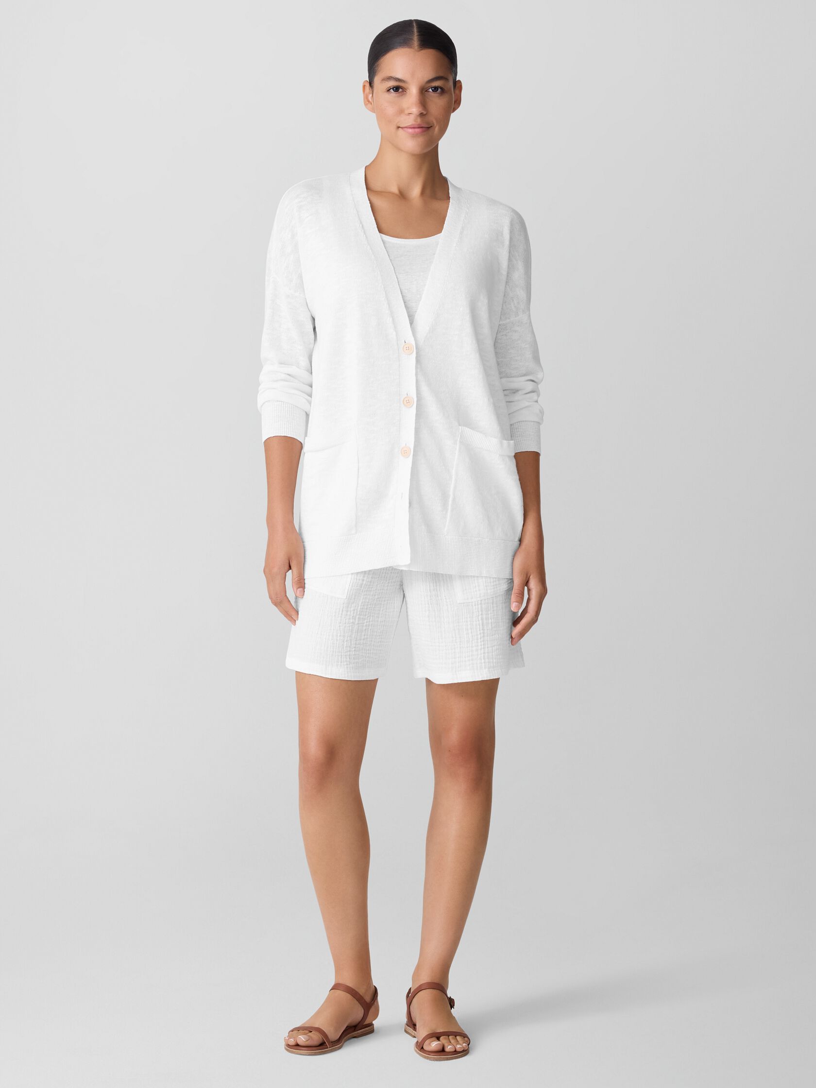 Organic Linen Cotton Slub Cardigan