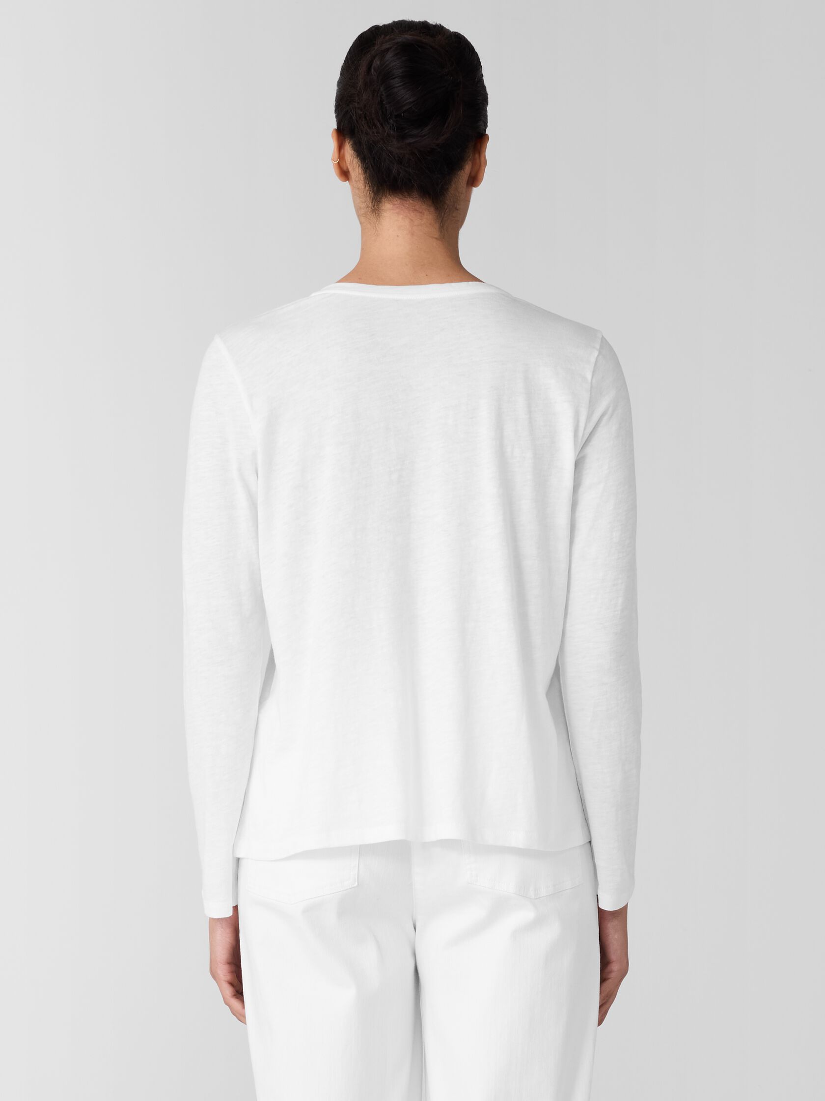 Organic Cotton Slubby Jersey V-Neck Top
