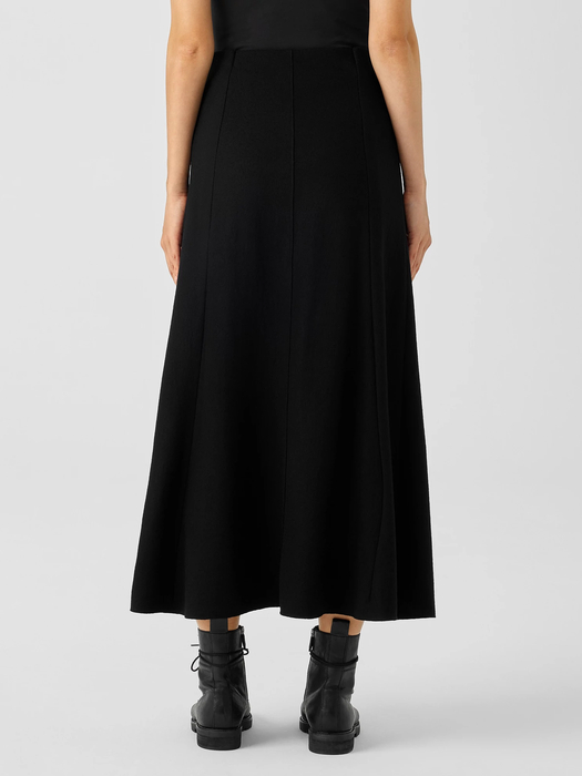 Boiled Wool Jersey A-Line Skirt