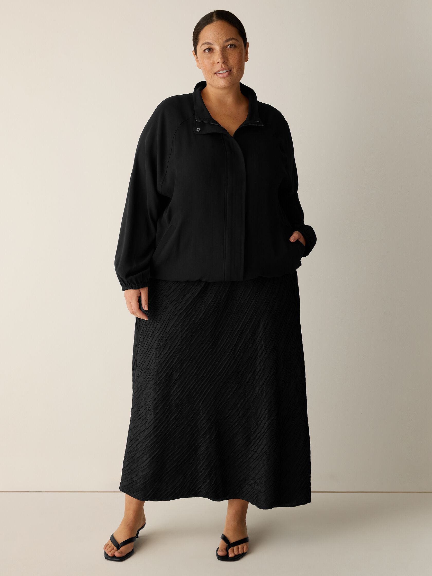 Silk Georgette Crepe Flight Jacket