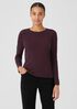 Stretch Silk Jersey Crew Neck Top