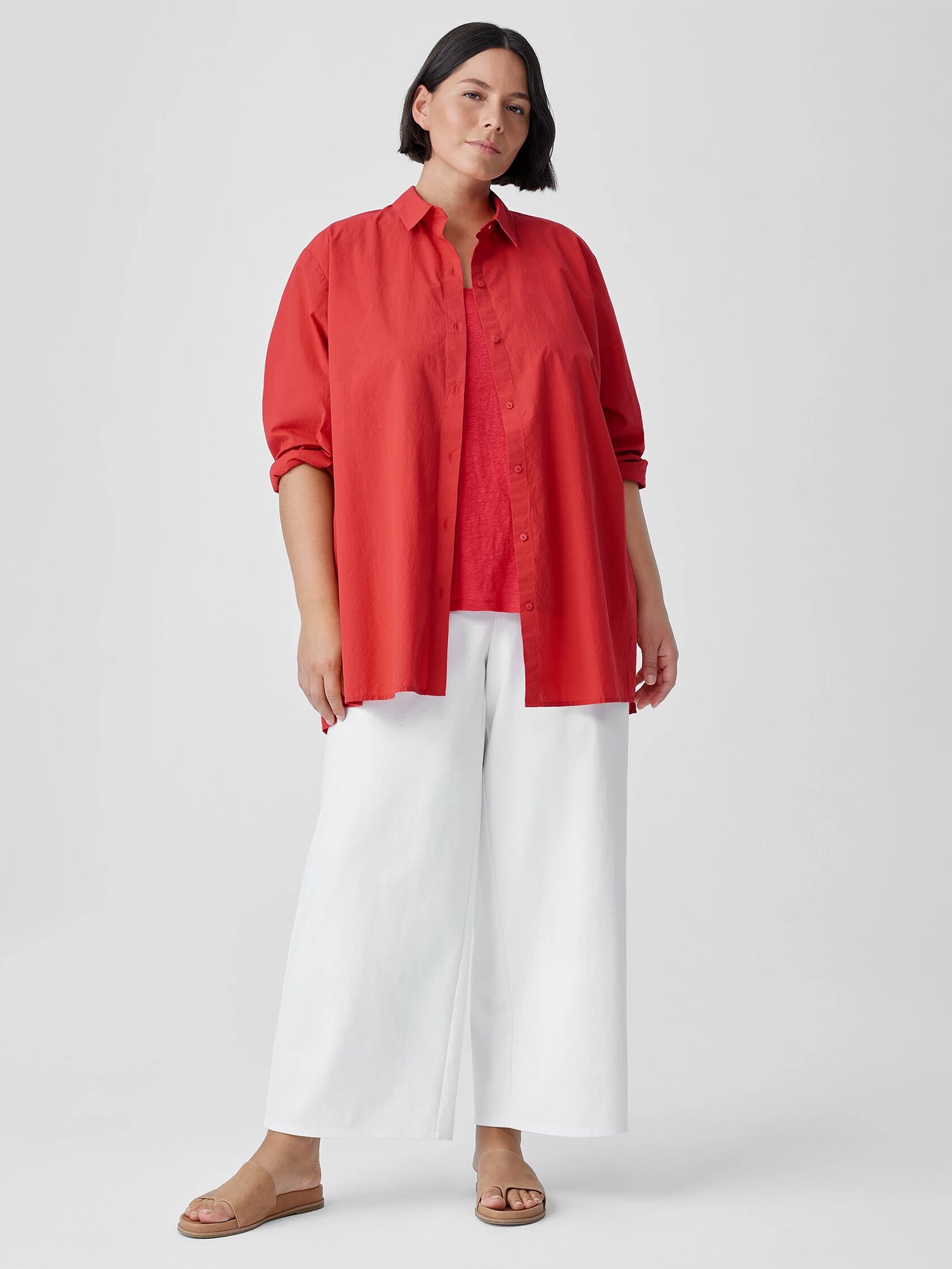 Washed Organic Cotton Poplin Classic Collar Shirt
