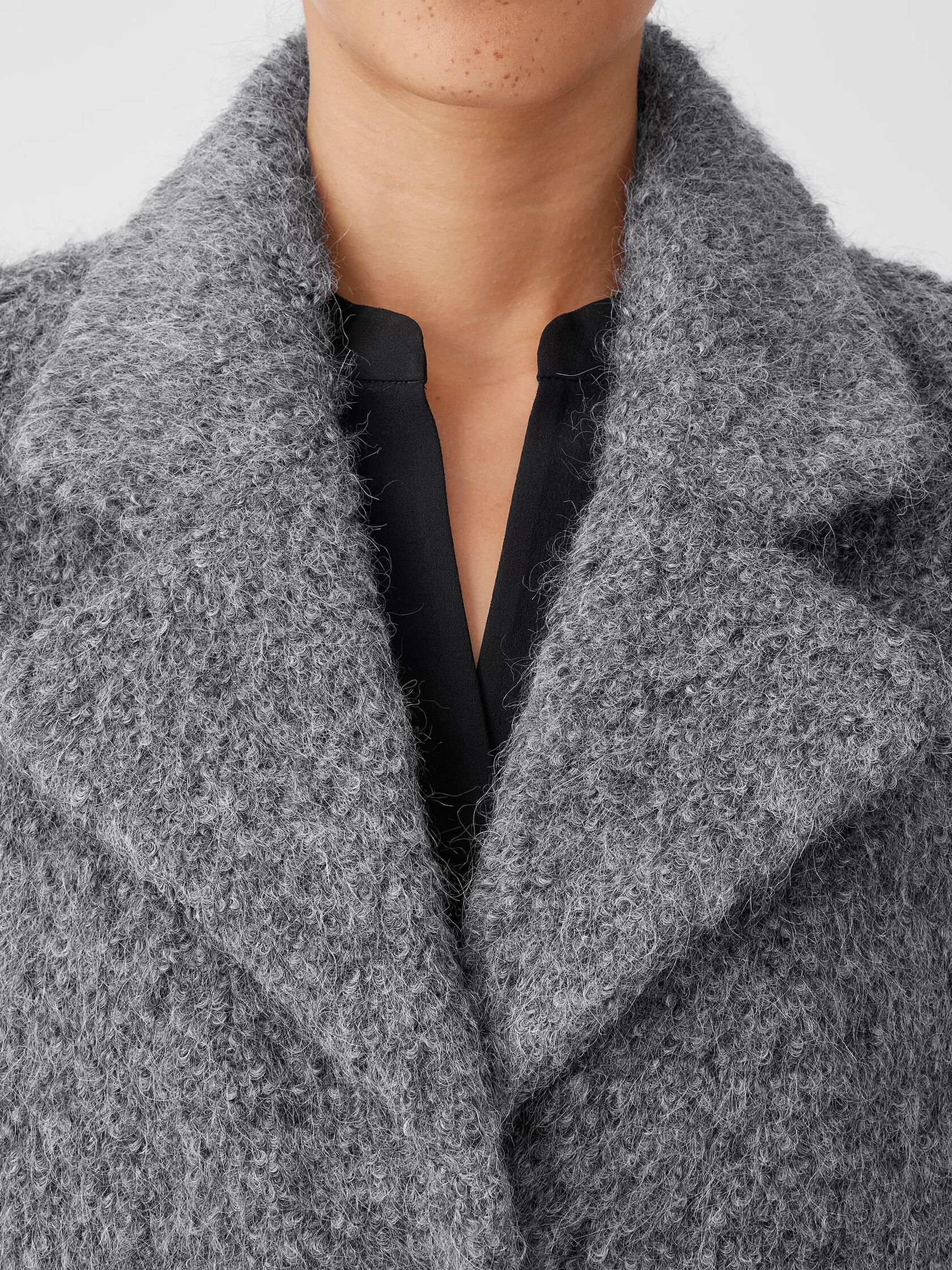 Alpaca Boucle Notch Collar Coat