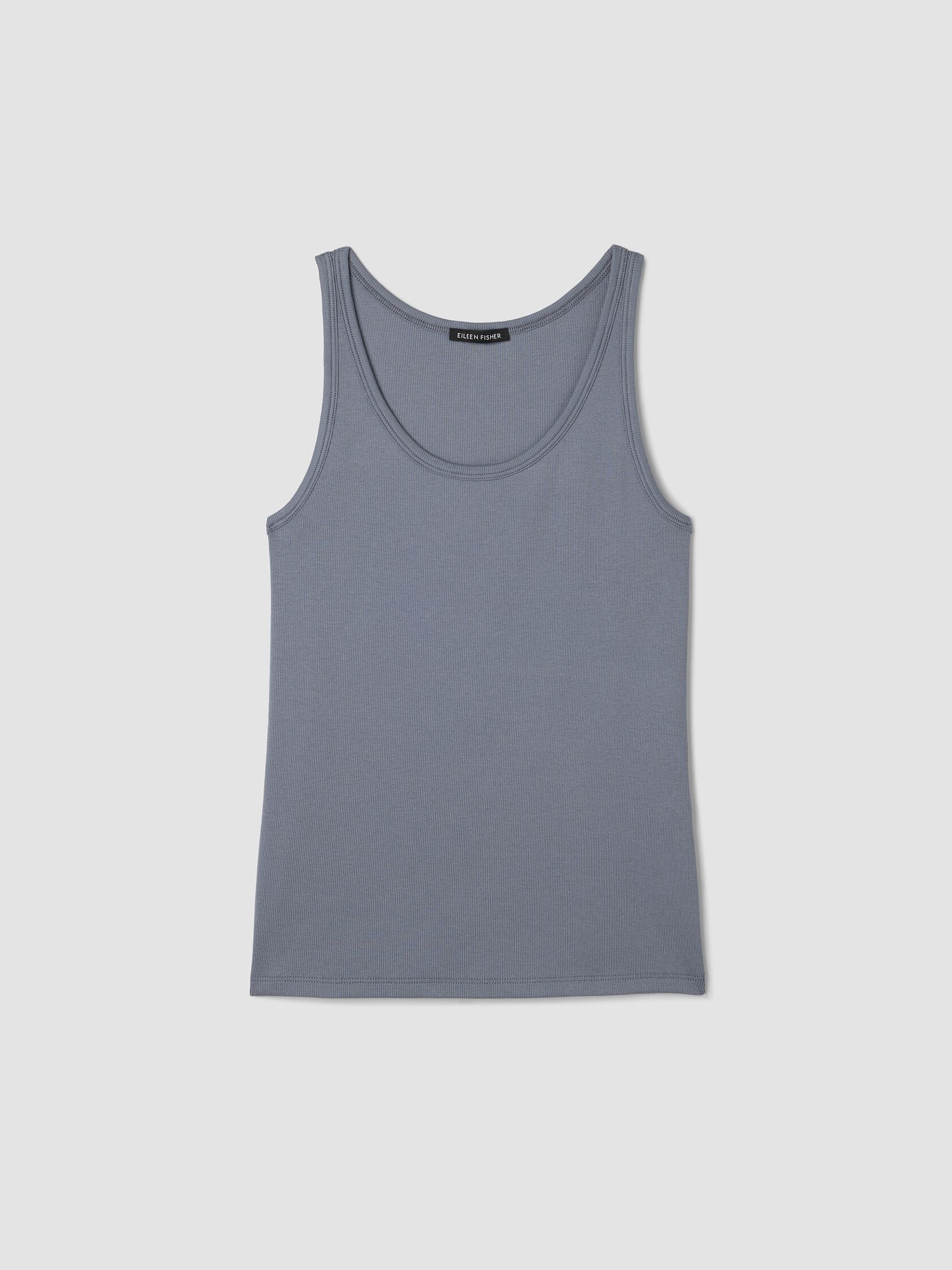 Organic Cotton Stretch Rib Scoop Neck Tank