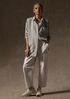 Wool Cotton Check Classic Collar Long Shirt