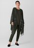 Silk Georgette Crepe Ballet Neck Long Tank