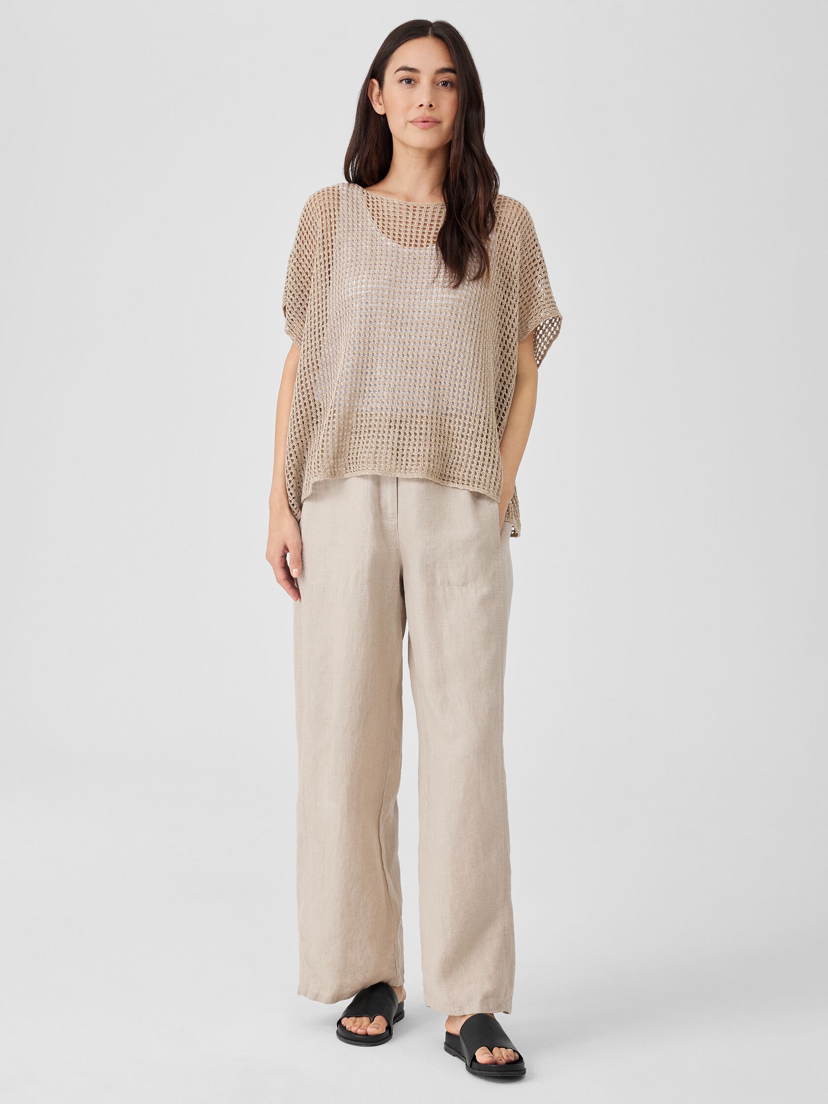 Organic Linen Délavé Bateau Neck Top