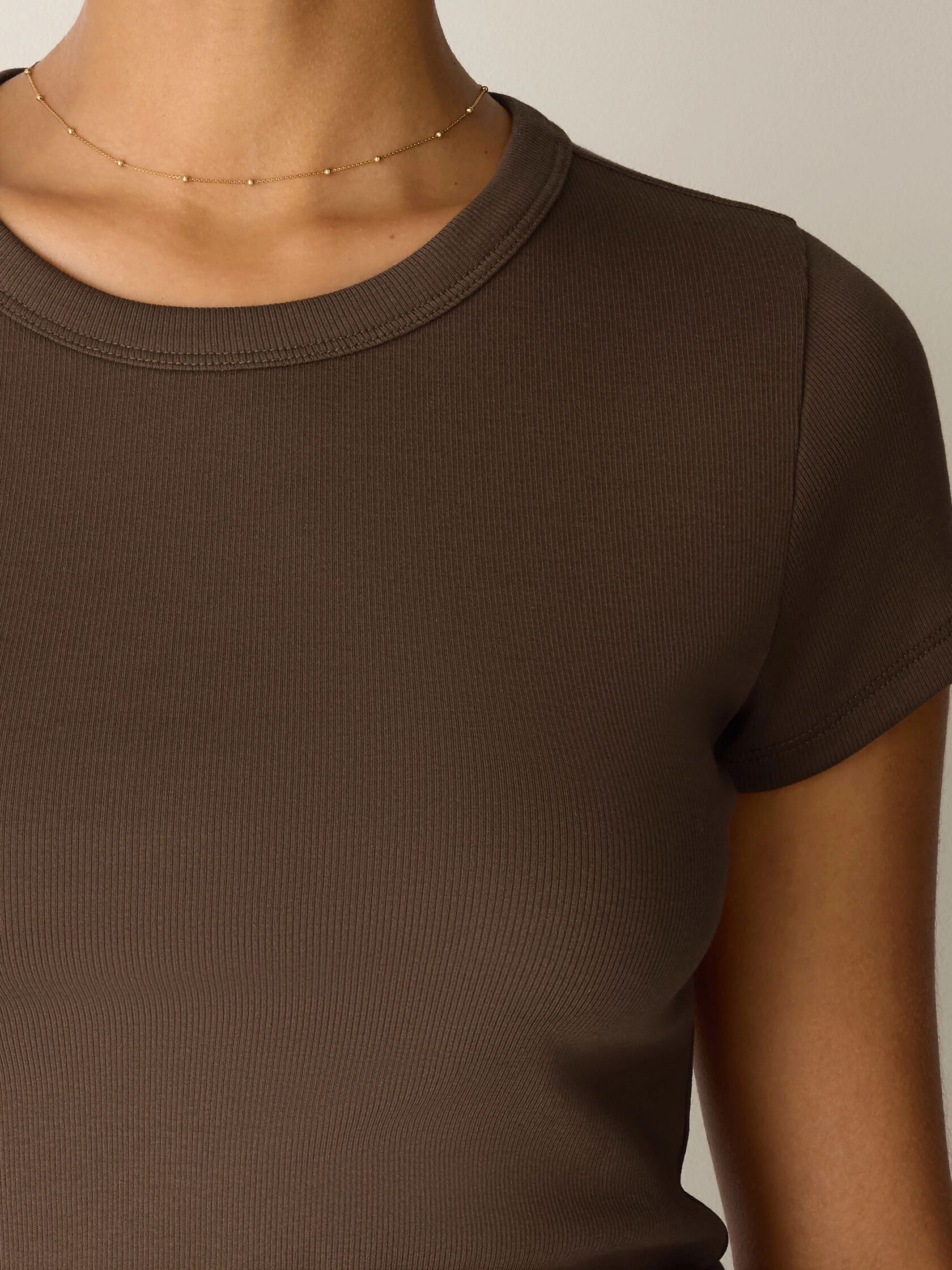 Organic Cotton Stretch Rib Crew Neck Tee