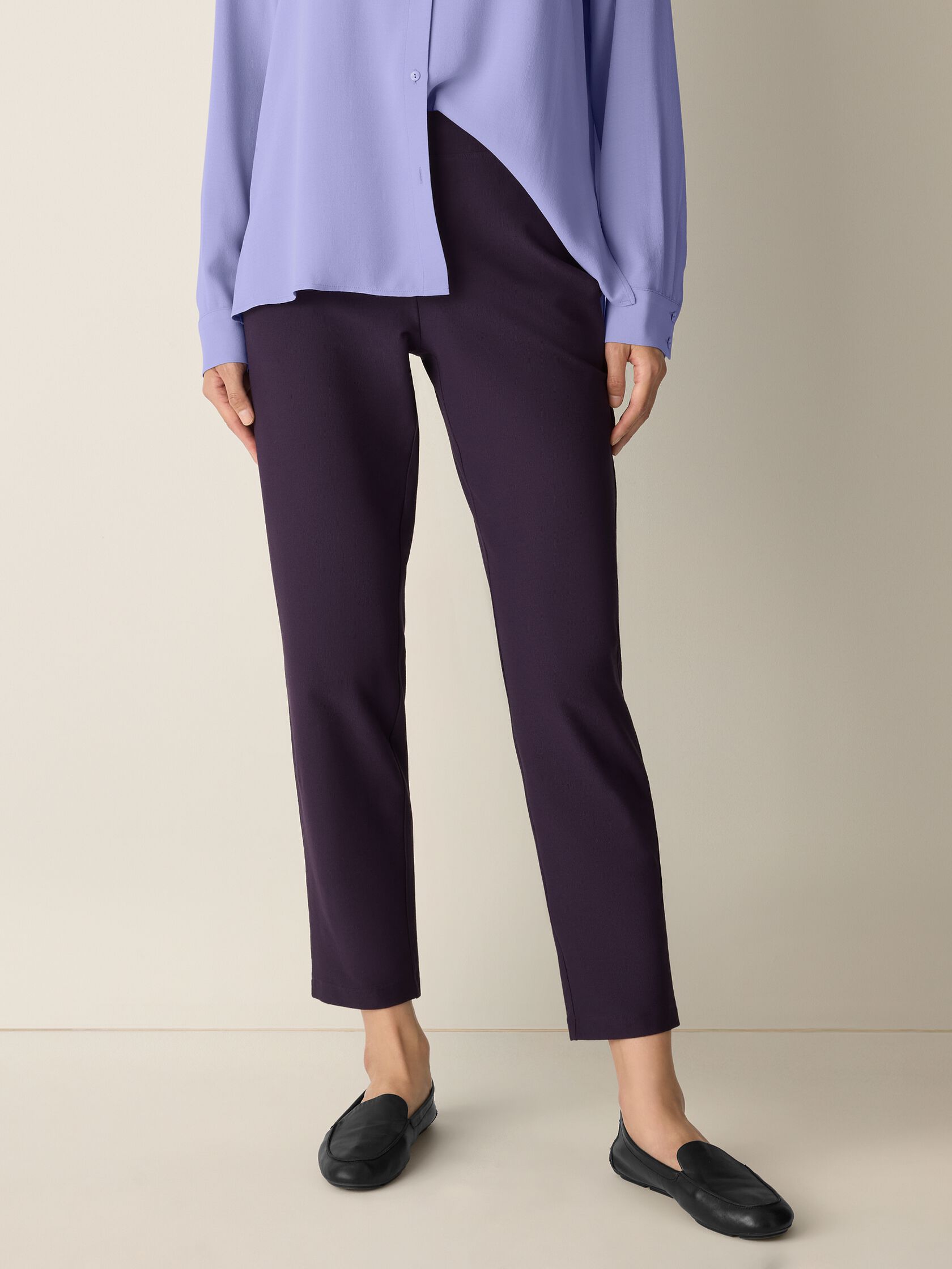 Washable Stretch Crepe Slim Pant