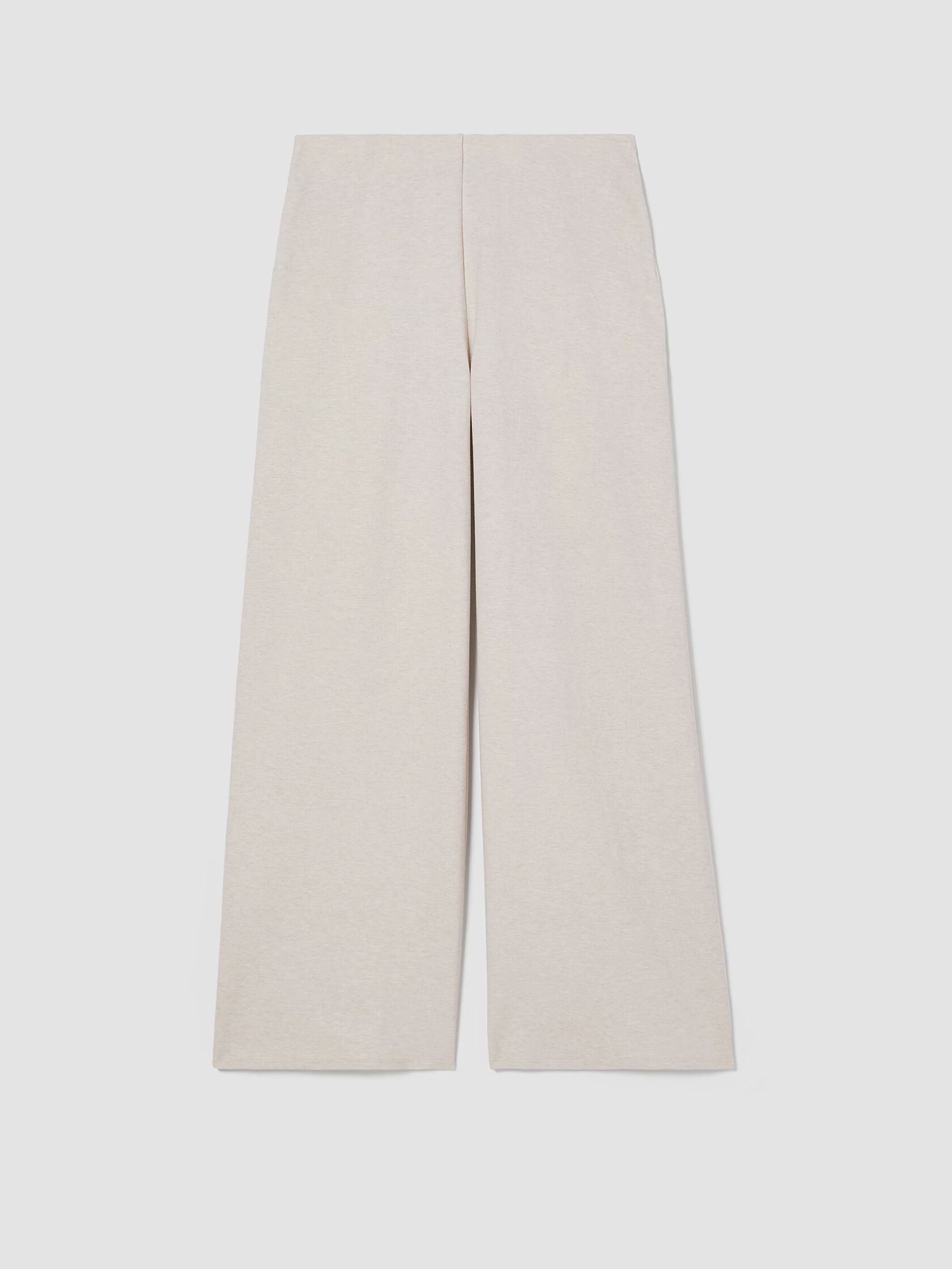 Organic Cotton Melange Crepe Wide-Leg Pant