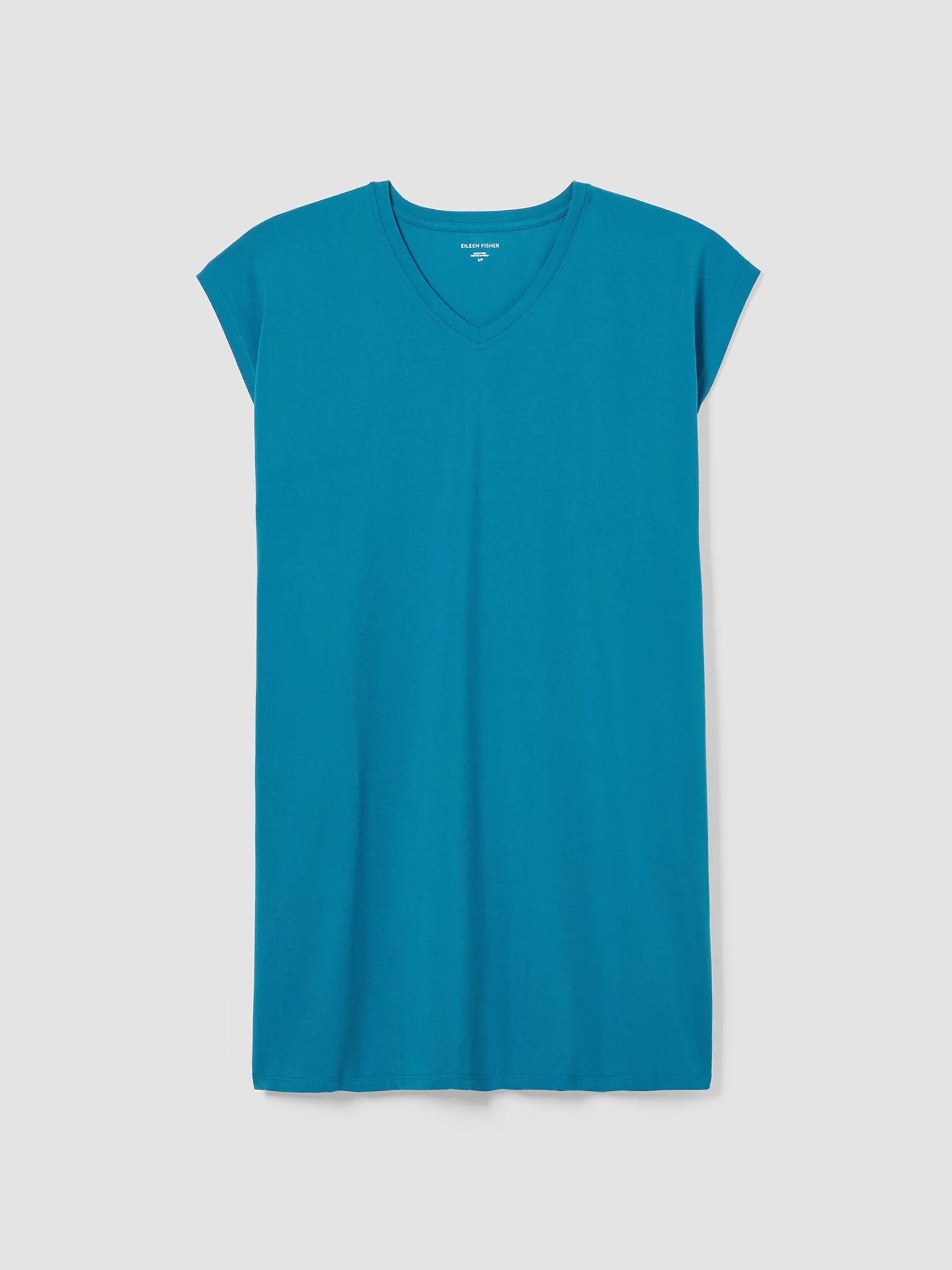 Pima Cotton Stretch Jersey V-Neck Dress