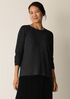 Wool Shimmer Crew Neck Top
