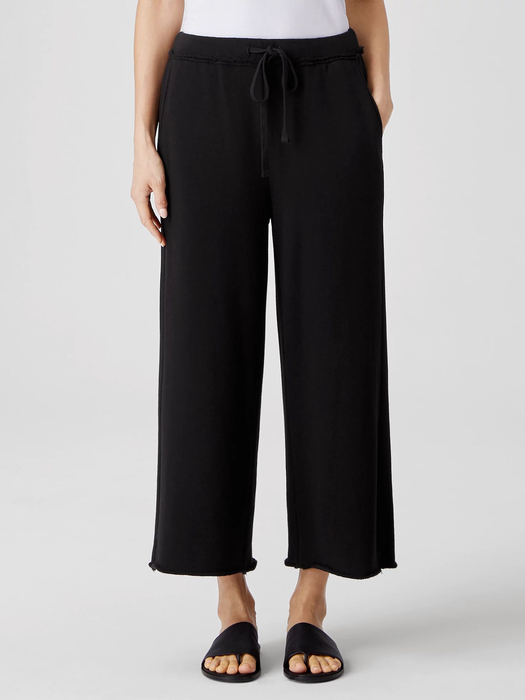 Organic Cotton French Terry Wide-Leg Pant