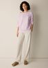 Garment-Dyed Organic Cotton Terry Bateau Neck Top