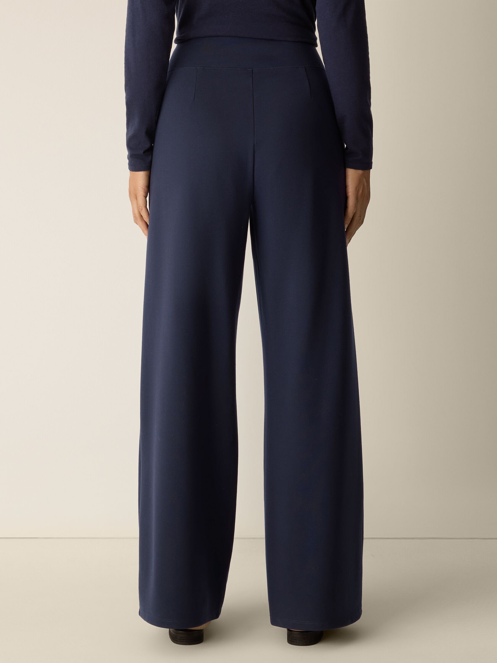 Washable Flex Ponte High Waisted Wide-Leg Pant