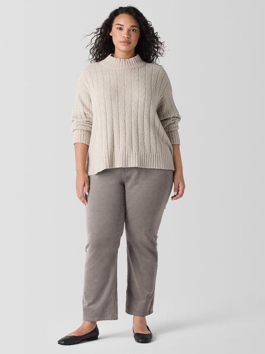 Cotton Fluff Rib Turtleneck Top