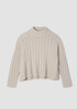 Cotton Fluff Rib Turtleneck Top