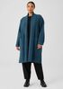 Lightweight Boiled Wool High Collar Coat in Regenerative Wool