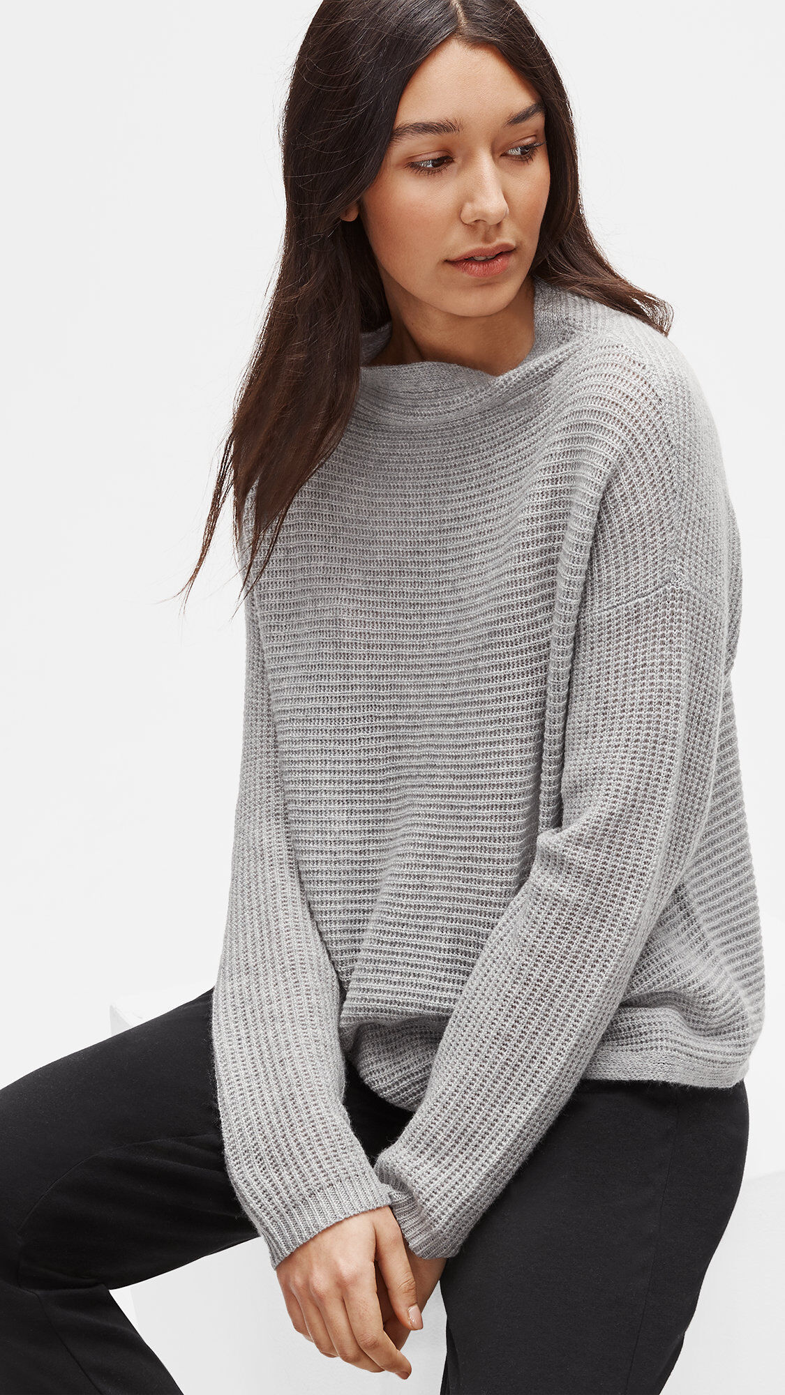 Italian Cashmere Funnel Neck Box-Top