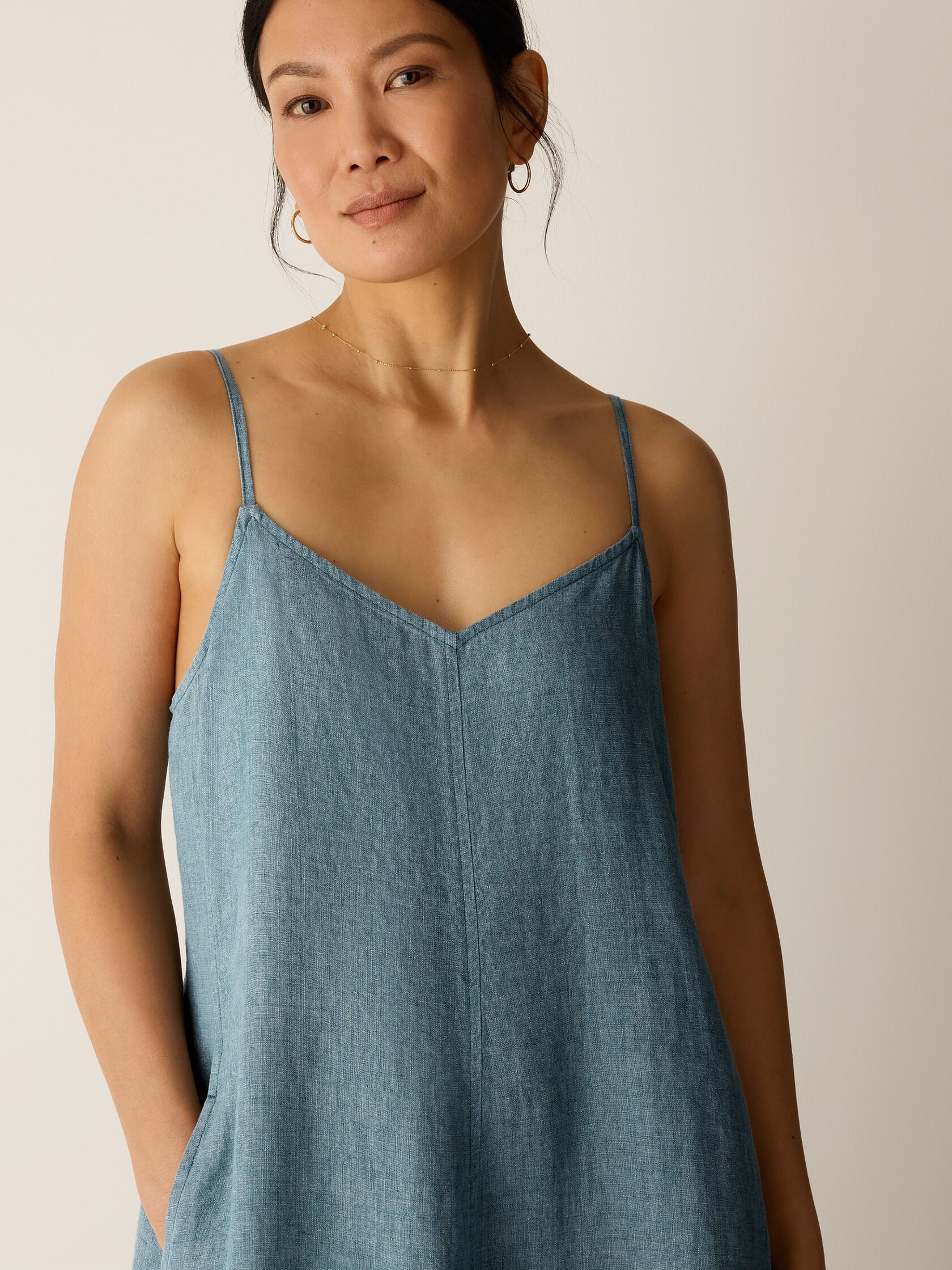 Washed Organic Linen D&eacute;lav&eacute; Lantern Dress