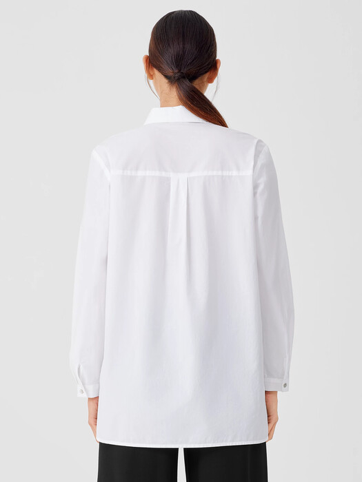Washed Organic Cotton Poplin Classic Collar Shirt