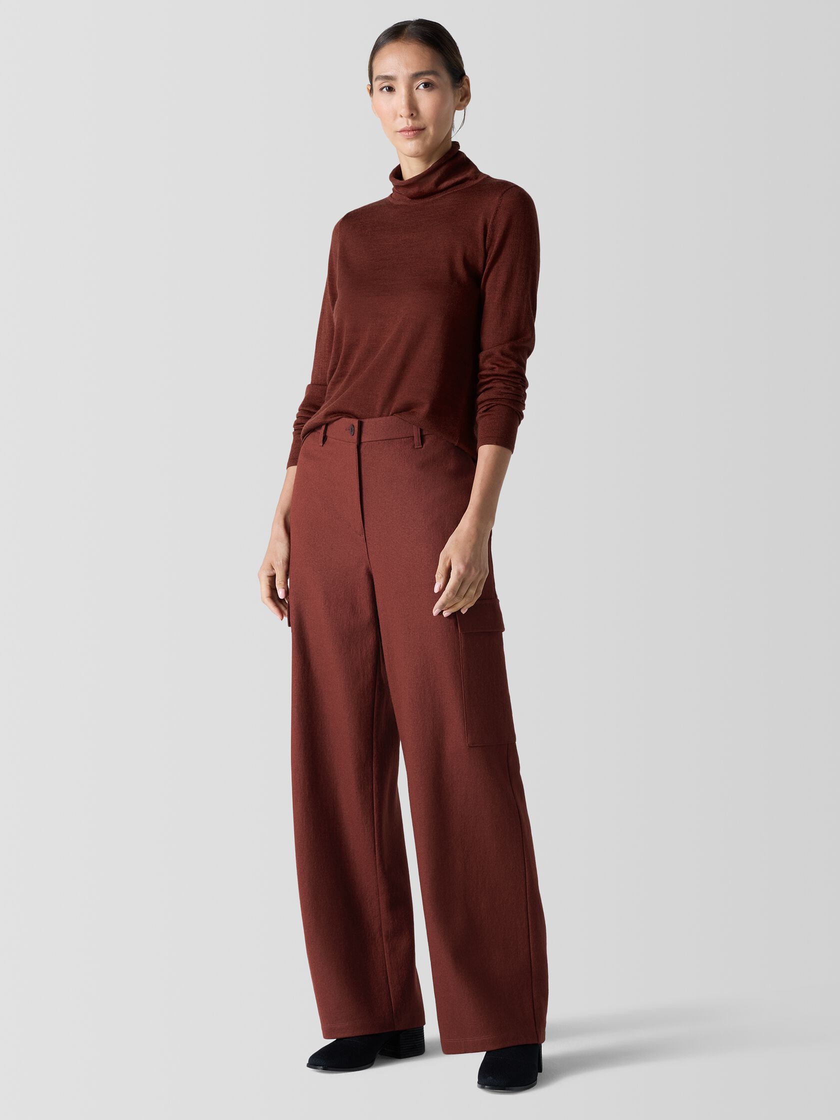 Felted Wool Jersey Cargo Pant in Regenerative Wool
