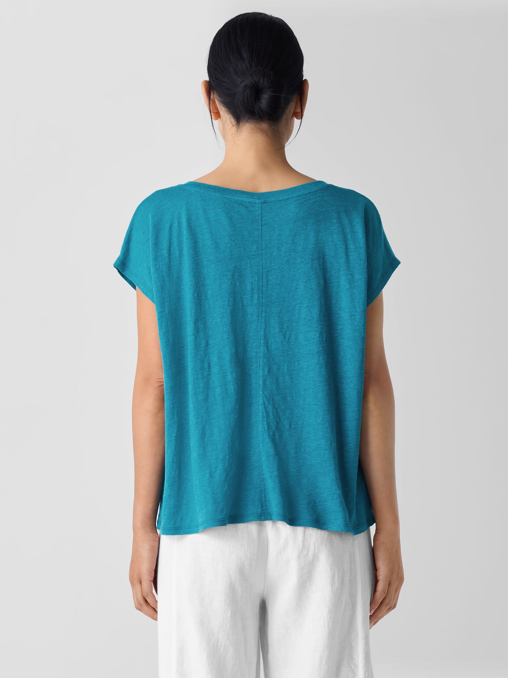 Organic Linen Jersey V-Neck Tee