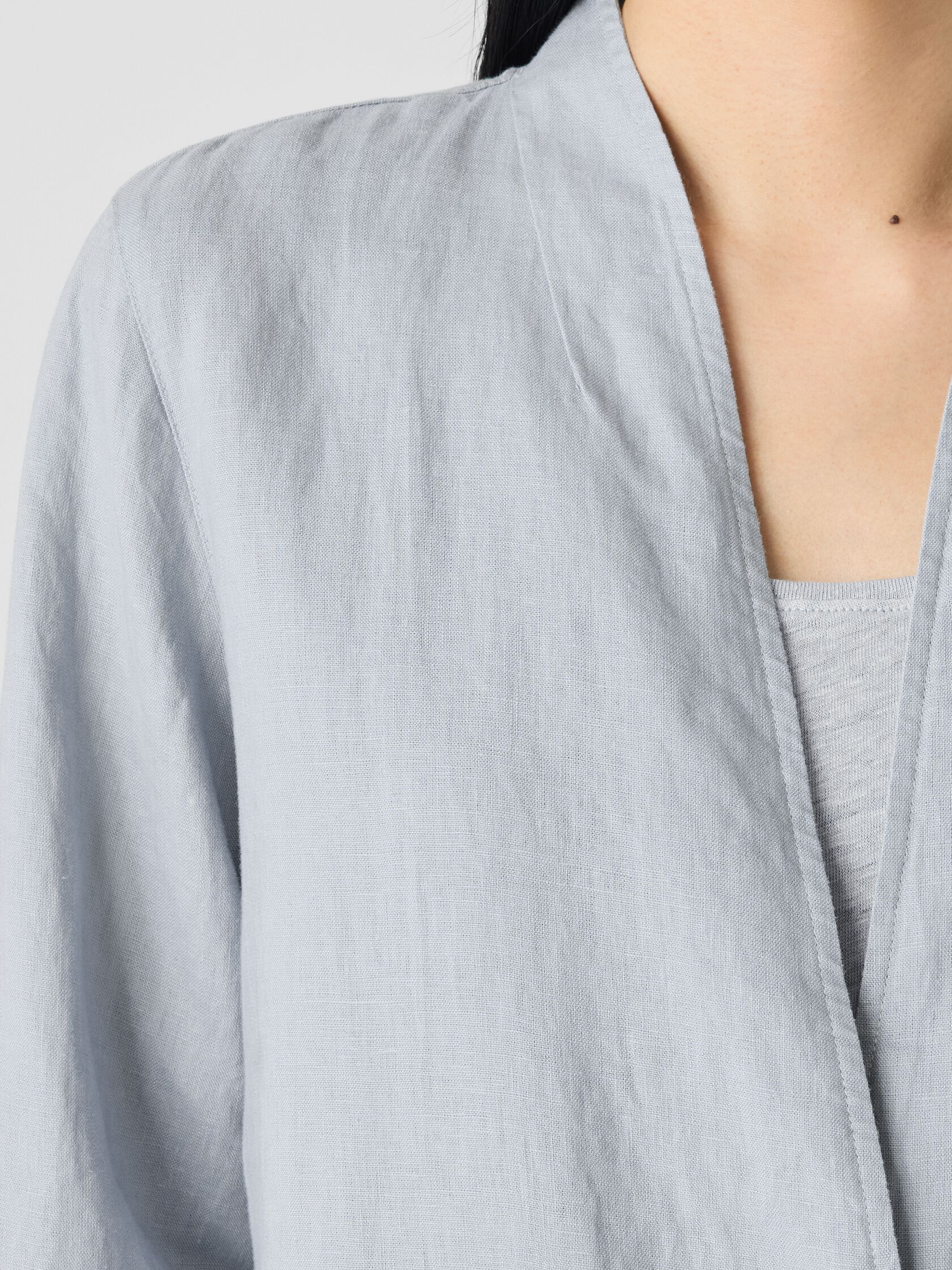 Organic Linen High Collar Jacket