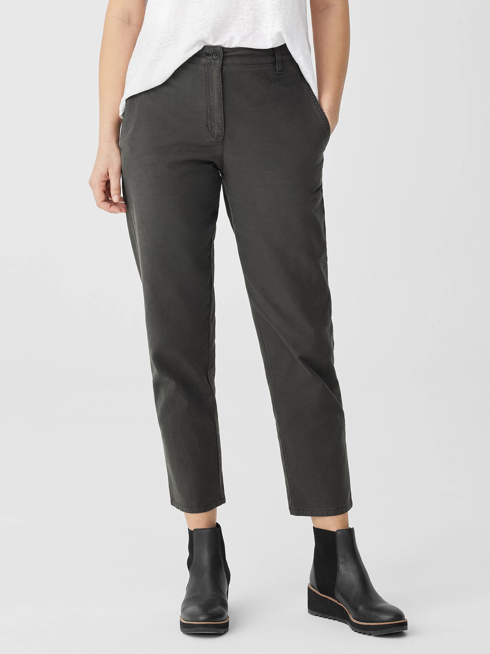 Cotton Hemp Stretch Tapered Pant