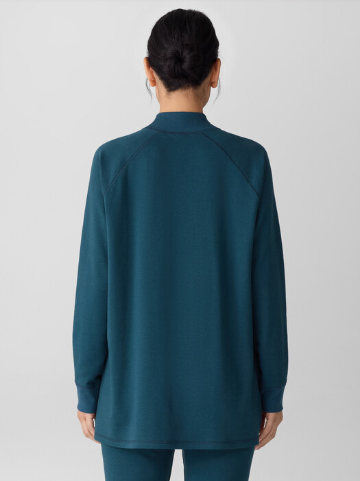 Cozy Brushed Terry Mock Neck Long Top