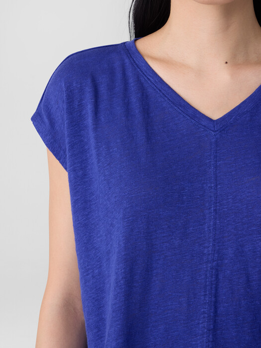Organic Linen Jersey V-Neck Tee